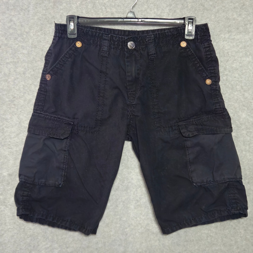 True Religion Brand Jeans Mens 32 Cargo Shorts Black 32 Made in USA